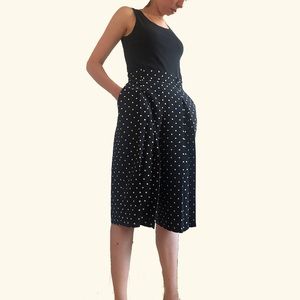 🖤 Pleated High-Waisted Polka-dotted Culottes🖤